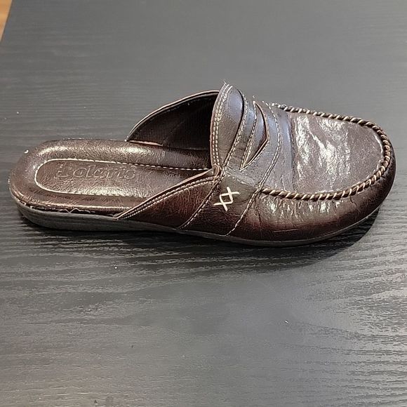Polaris Mens Dark Brown Leather Mules/Slip ons - Picture 2 of 9